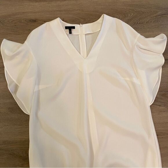 NEW ESCADA SHIFT V-NECK MIDI DRESS OFF WHITE SZ42=L - Picture 9 of 15